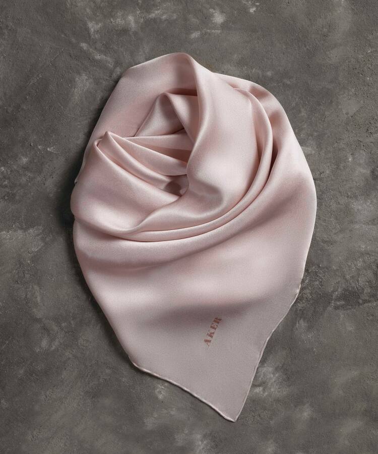 Düz Renk 90X90 Aker Düz Taşlanmış İpek Krep Saten Eşarp - 2