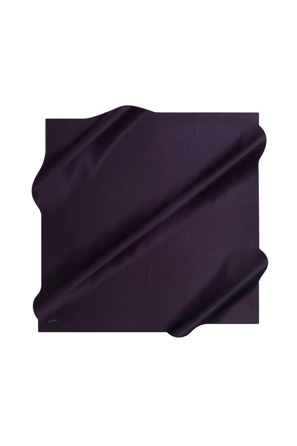 Düz Renk 90X90 Aker Düz Taşlanmış İpek Krep Saten Eşarp - 1