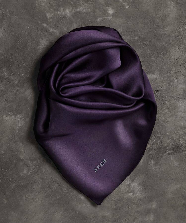 Düz Renk 90X90 Aker Düz Taşlanmış İpek Krep Saten Eşarp - 2