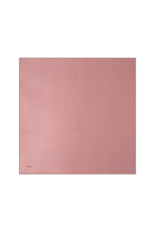 Düz Renk 90X90 Aker Düz Taşlanmış İpek Krep Saten Eşarp - 1