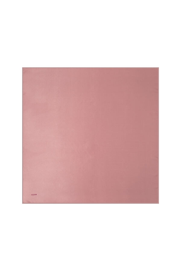Pembe 90X90 Düz Taşlanmış İpek Krep Saten Eşarp - 1