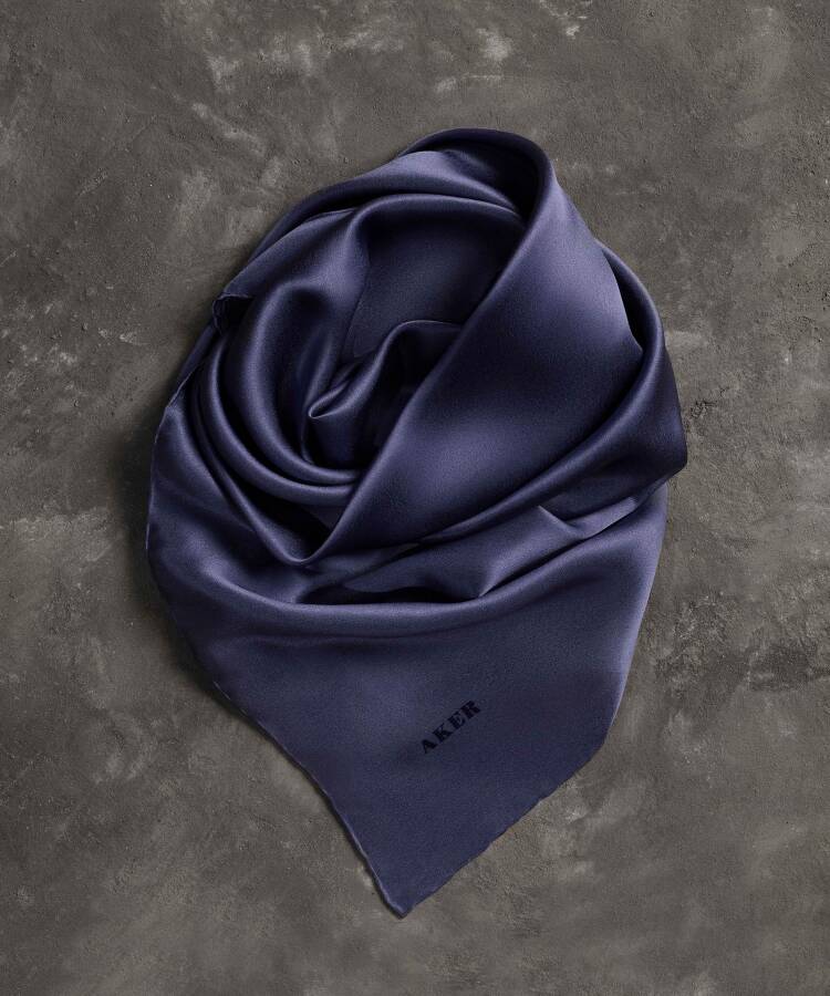 Düz Renk 90X90 Aker Düz Taşlanmış İpek Krep Saten Eşarp - 2