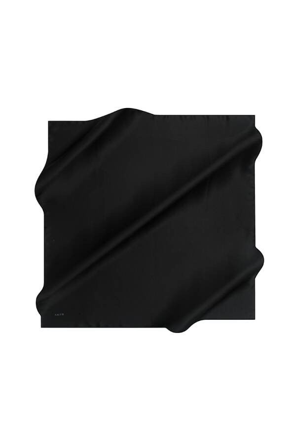 Düz Renk 90X90 Aker Düz Taşlanmış İpek Krep Saten Eşarp - 1