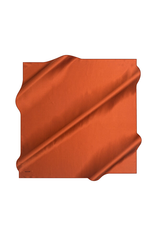 Turuncu 90X90 Düz Twill Eşarp - 1
