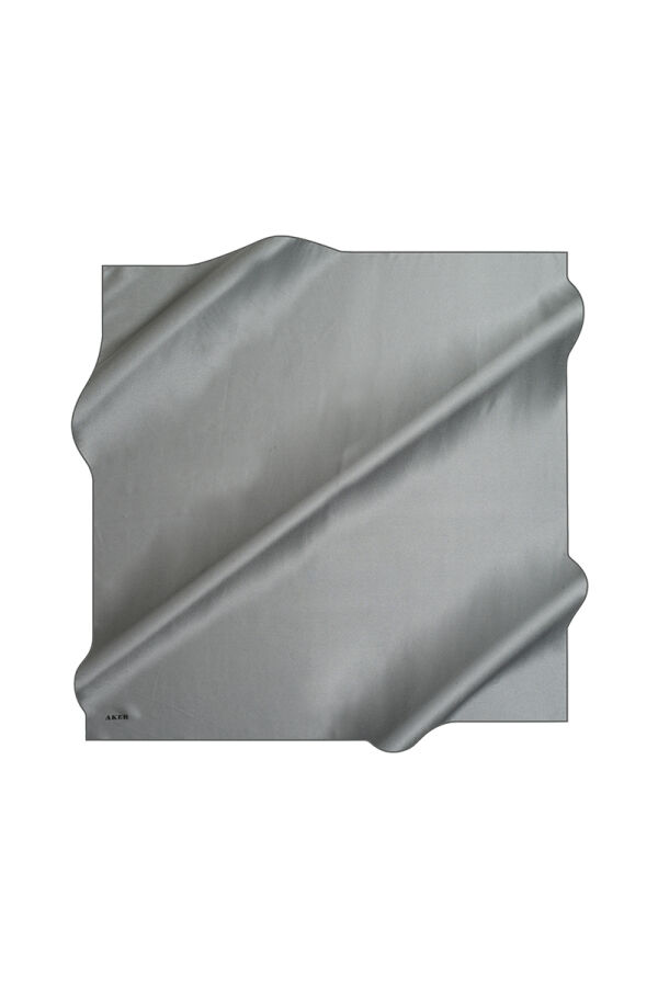 Gri 90X90 Düz Twill Eşarp - 1