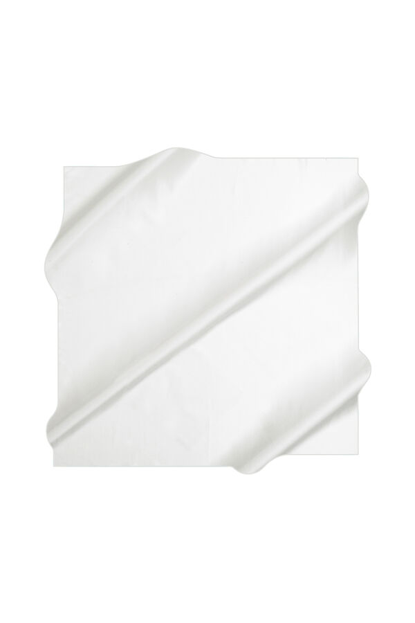Beyaz 90X90 Düz Twill Eşarp - 1