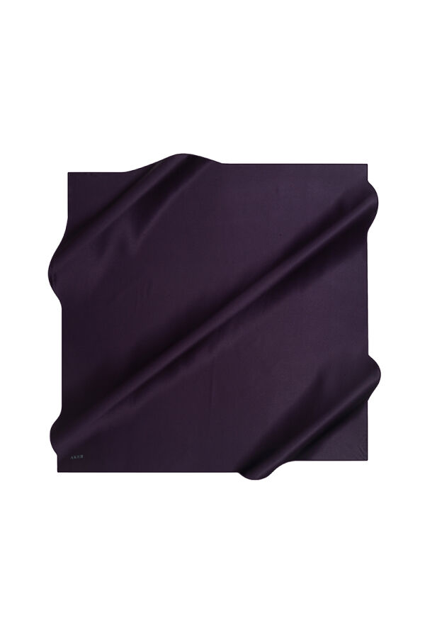 Mor 90X90 Düz Twill Eşarp - 1