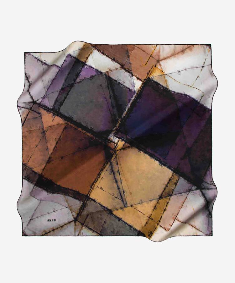 90X90 Aker İpek Krep Saten - Krep Saten Eşarp