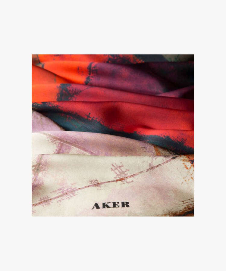 90X90 Aker İpek Krep Saten - Krep Saten Eşarp (1)