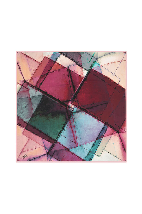 Bordo 90X90 Polyester Twill Eşarp - 1
