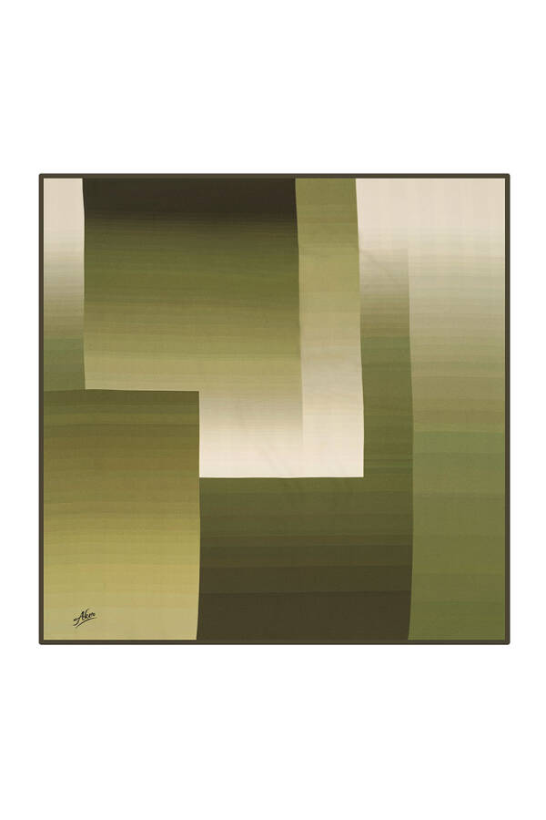 Geometrik Desenli 90X90 Aker Polyester Tivil - 1