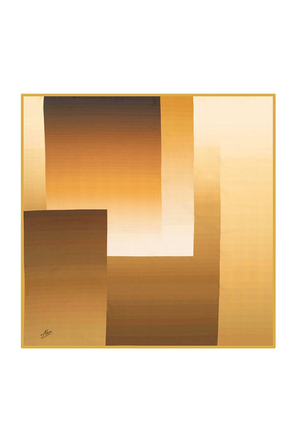 Geometrik Desenli 90X90 Aker Polyester Tivil - 1