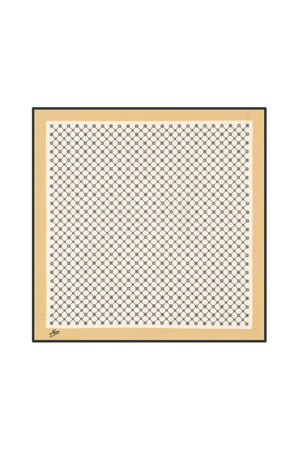 Renkli 90X90 Polyester Twill Eşarp - 1