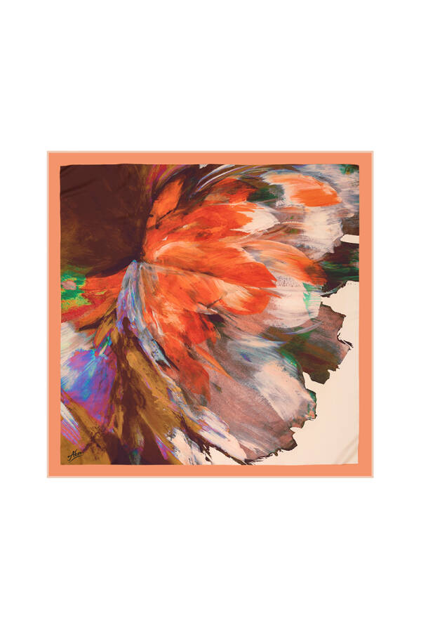 Çiçek Desenli 90X90 Aker Polyester Tivil - 1