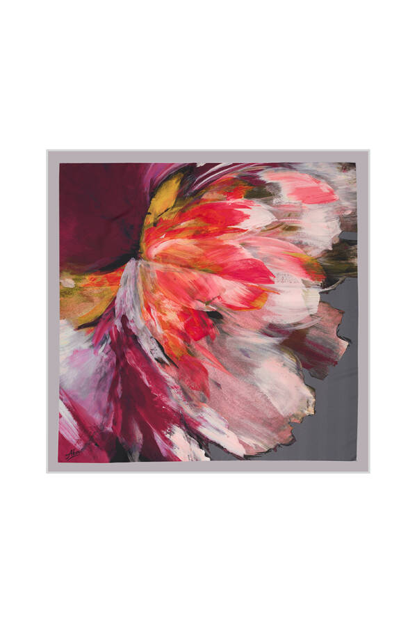 Çiçek Desenli 90X90 Aker Polyester Tivil - 1