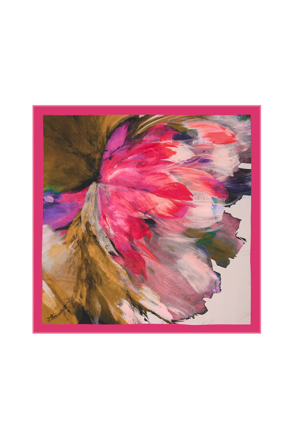 Çiçek Desenli 90X90 Aker Polyester Tivil - 1