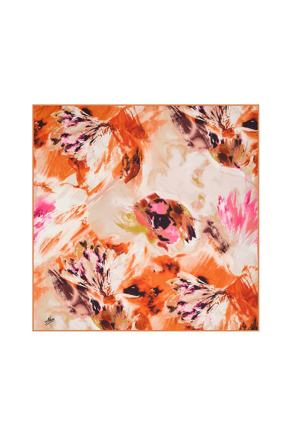 Çiçek Desenli 90X90 Aker Polyester Tivil - 1