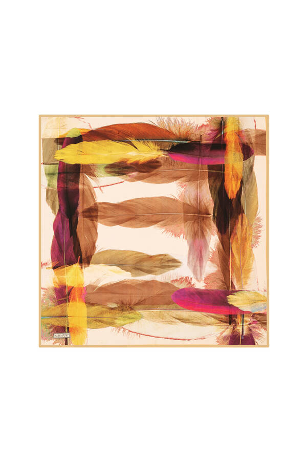 Çiçek Desenli 90X90 Aker Angel Eşarp - 1