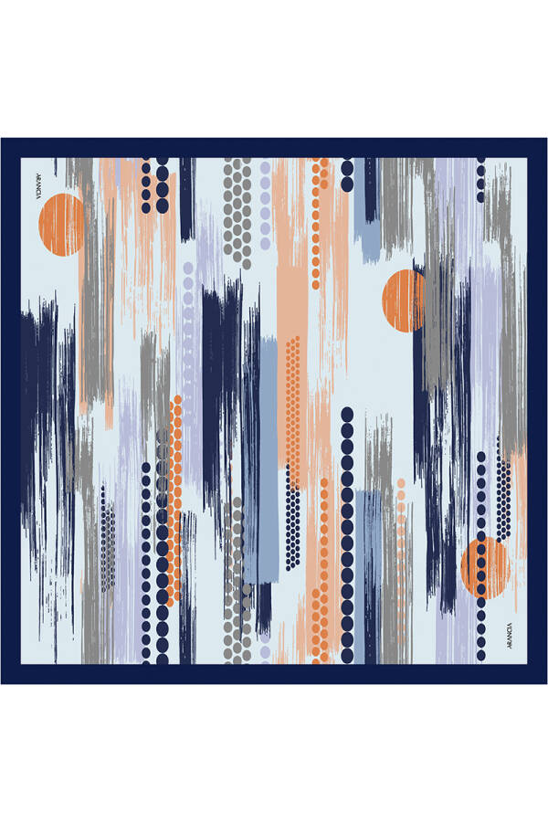 Lacivert 90X90 İpek Twill Eşarp - ARANCIA