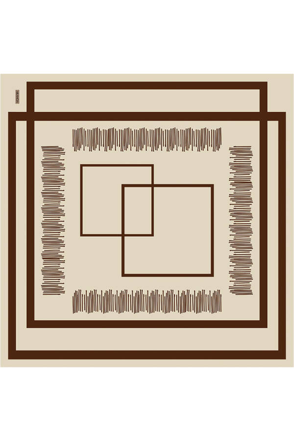 Bej 90X90 İpek Twill Eşarp - ARANCIA