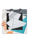 Geometrik Desenli 90X90 İpek Twill Eşarp - 1