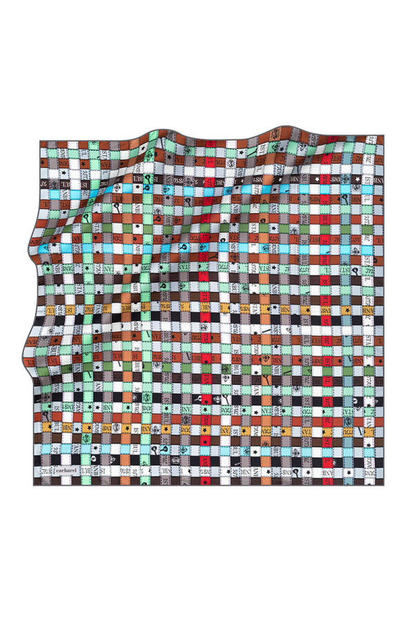 Geometrik Desenli 90X90 Cacharel Tivil Eşarp - 1