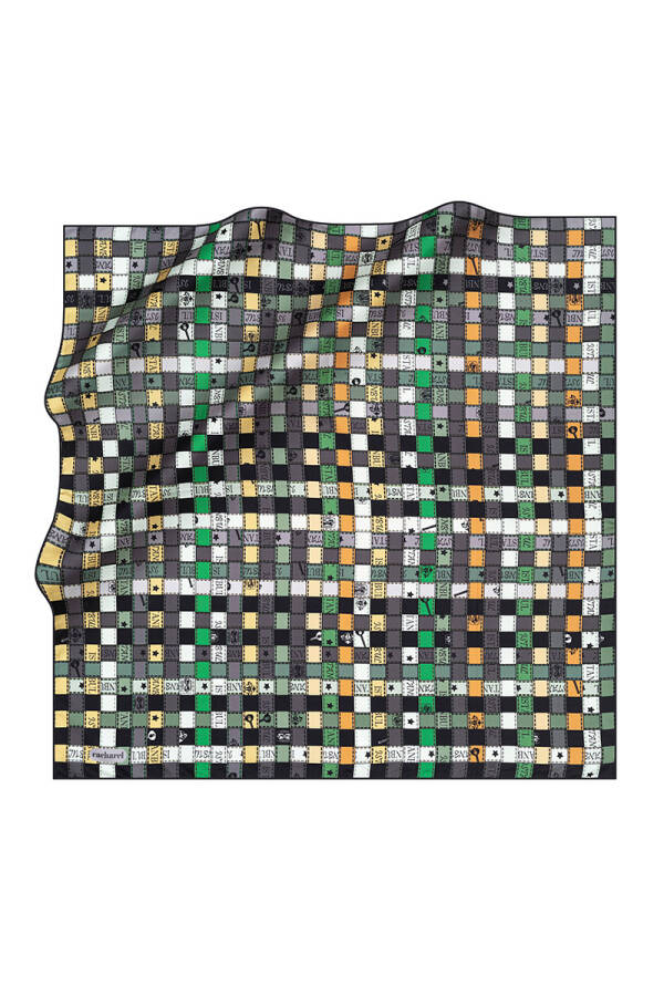 Geometrik Desenli 90X90 Cacharel Tivil Eşarp - 1