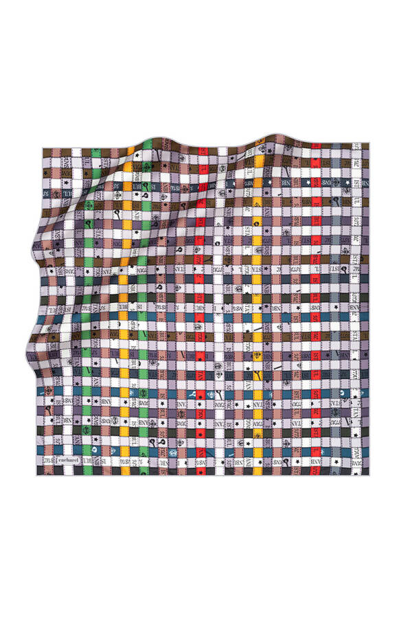 Geometrik Desenli 90X90 Cacharel Tivil Eşarp - 1