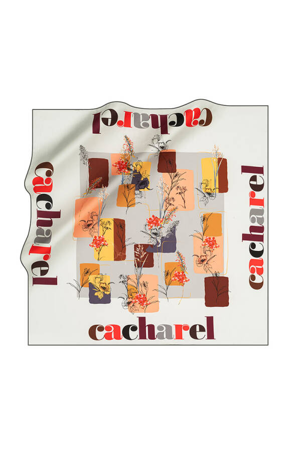 Renkli 90X90 Cacharel Tivil Eşarp - 1