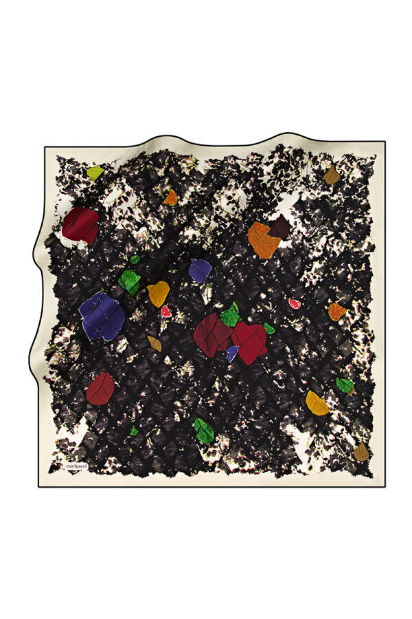 Çiçek Desenli 90X90 Cacharel Tivil Eşarp - 1