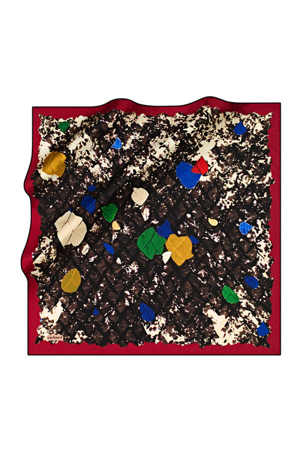 Çiçek Desenli 90X90 Cacharel Tivil Eşarp - 1