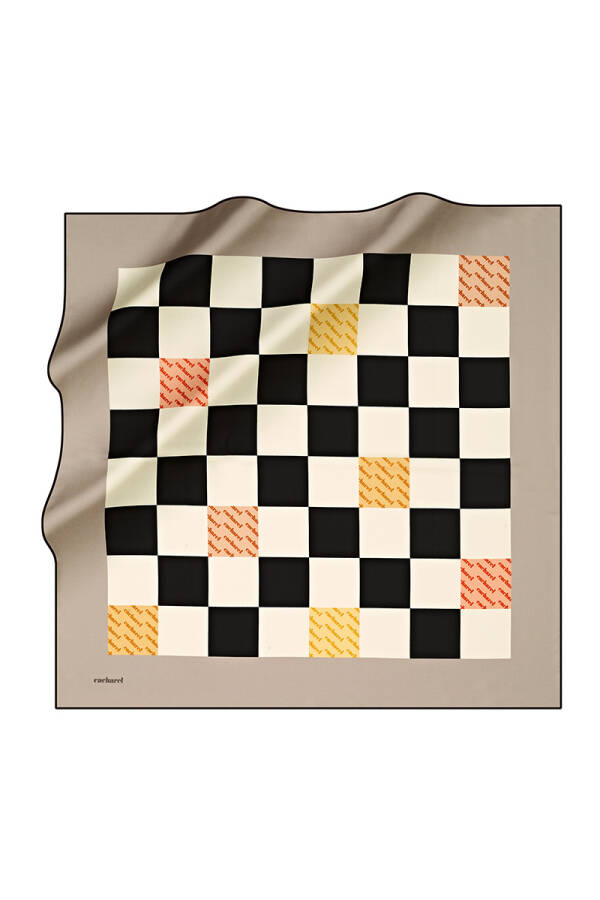 Geometrik Desenli 90X90 Cacharel Tivil Eşarp - 1