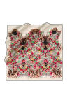 Çiçek Desenli 90X90 İpek Twill Eşarp 