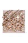 Çiçek Desenli 90X90 İpek Twill Eşarp 