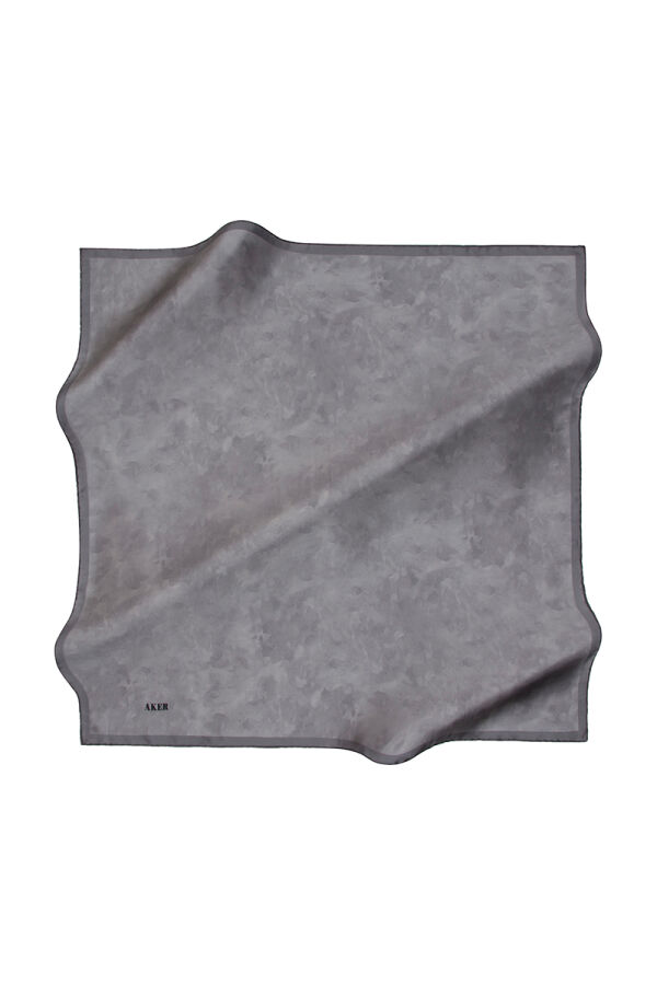 Gri 90X90 Aker İpek Koton Eşarp - Aker
