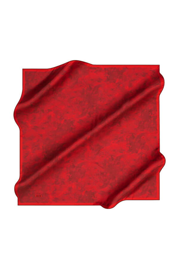 Fırça Desenli 90X90 Aker İpek Krep Saten Eşarp - 1