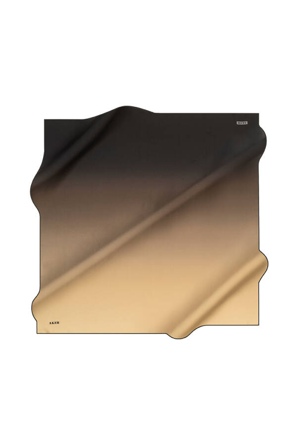 Bej 90X90 İpek Krep Saten Eşarp - 1