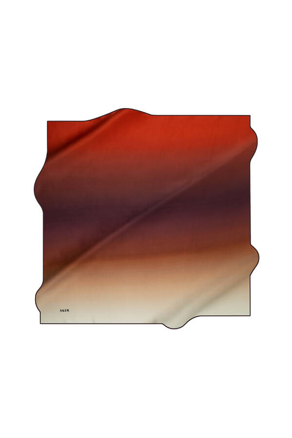 Fırça Desenli 90X90 Aker İpek Krep Saten Eşarp - 1