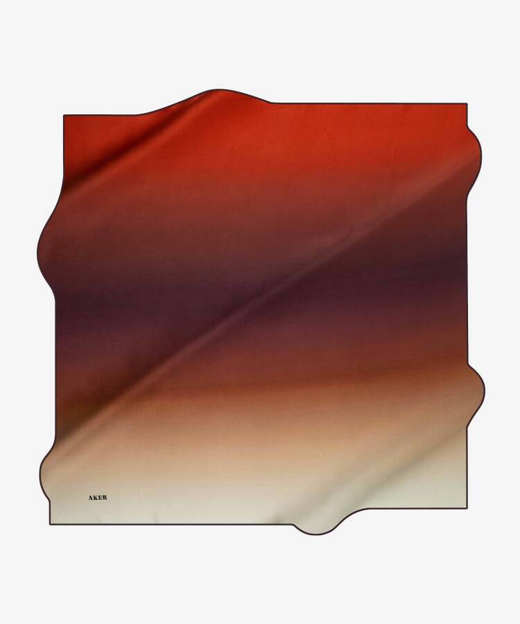 Fırça Desenli 90X90 Aker İpek Krep Saten Eşarp - 2