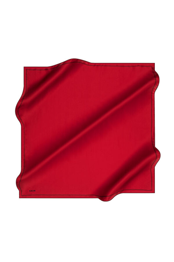 Düz Renk 90X90 İpek Krep Saten Eşarp - Aker