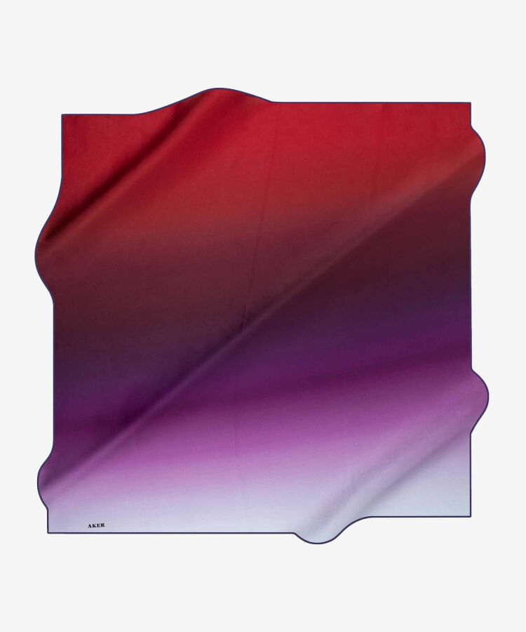 Renkli 90X90 İpek Krep Saten Eşarp - Aker (1)