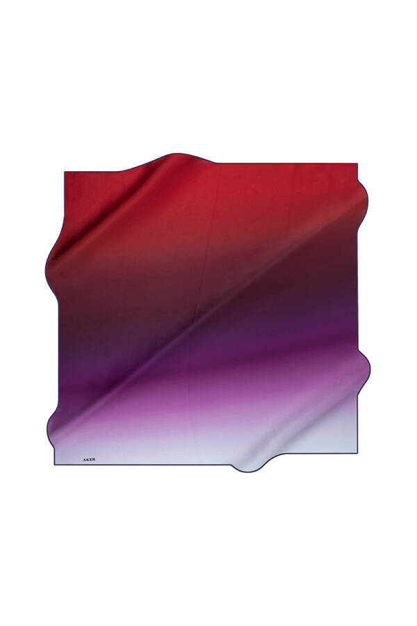 Fırça Desenli 90X90 Aker İpek Krep Saten Eşarp - 1