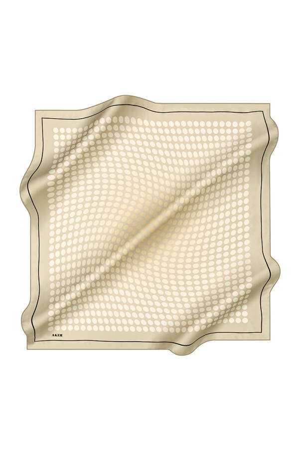 Geometrik Desenli 90X90 İpek Krep Saten - 1