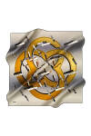 Bej İpek Kare Logo Desenli Eşarp - 1