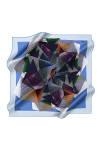 Geometrik Desenli 90X90 İpek Krep Saten 