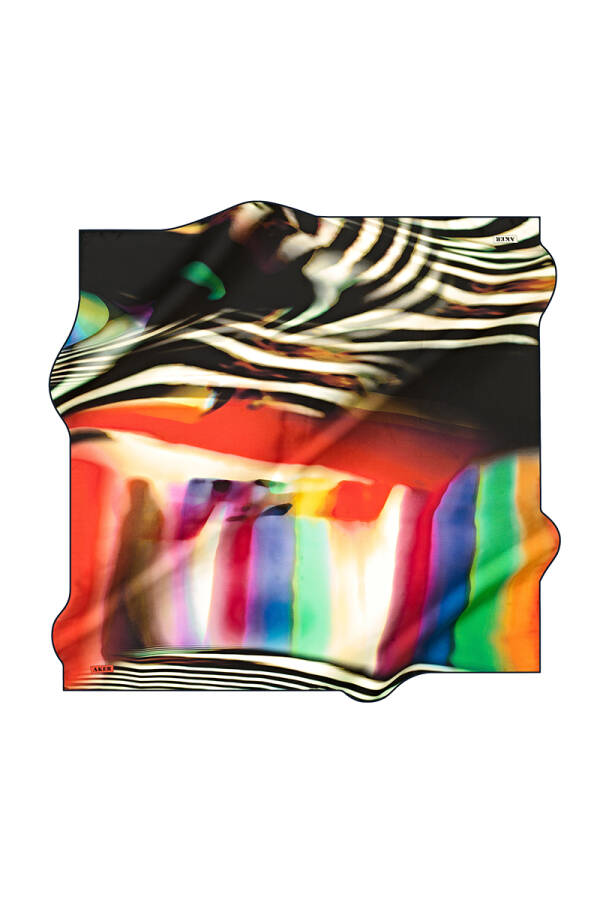 Renkli 90X90 İpek Krep Saten - Aker