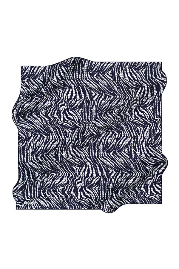 Geometrik Desenli 90X90 İpek Krep Saten - 1