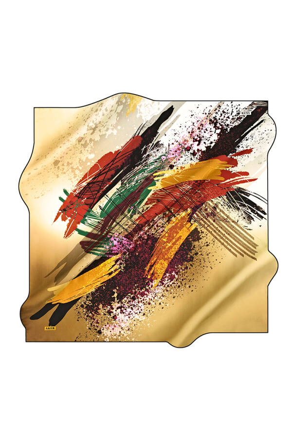 Renkli 90X90 İpek Krep Saten - Aker