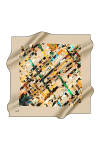 Geometrik Desenli 90X90 İpek Krep Saten - 1