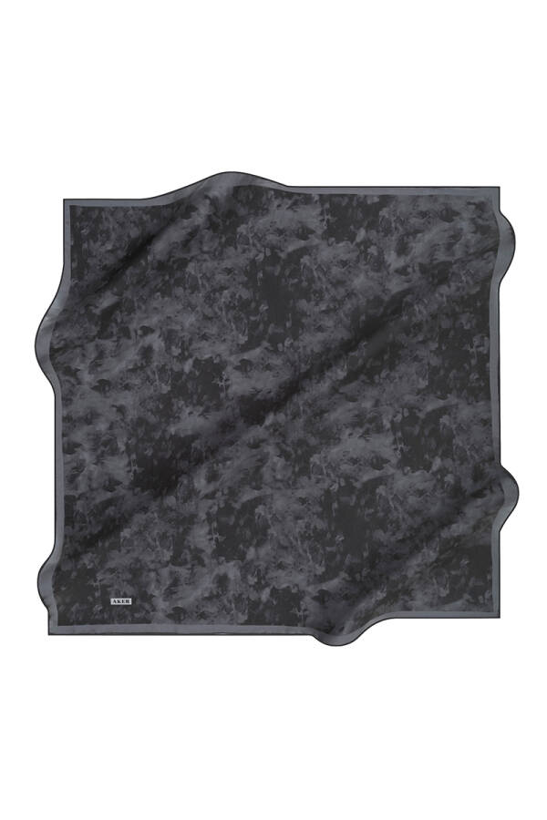 Fırça Desenli 90X90 Aker İpek Krep Saten Eşarp - 1